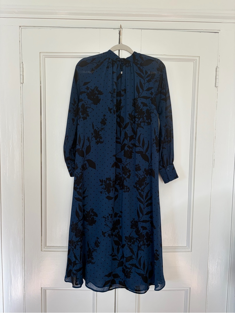 H&M Blue & Black Floral Print Maxi Dress